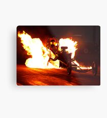 Flaming Burnout at Dragstalgia, Santa Pod Metal Print