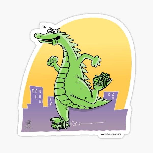 Dinosaurier-Skaten Sticker