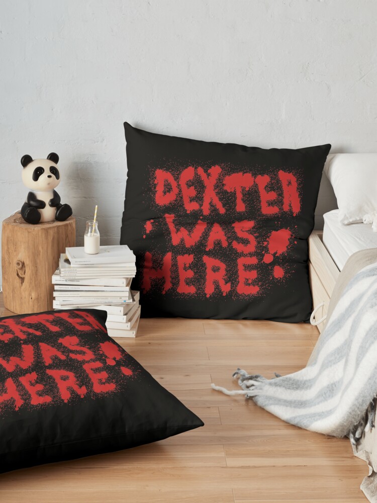 Alternate view of Dexter Was Here Blood Splatter Floor Pillow