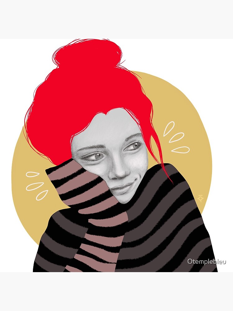 The red haired girl in love, illustration by Otemplebleu