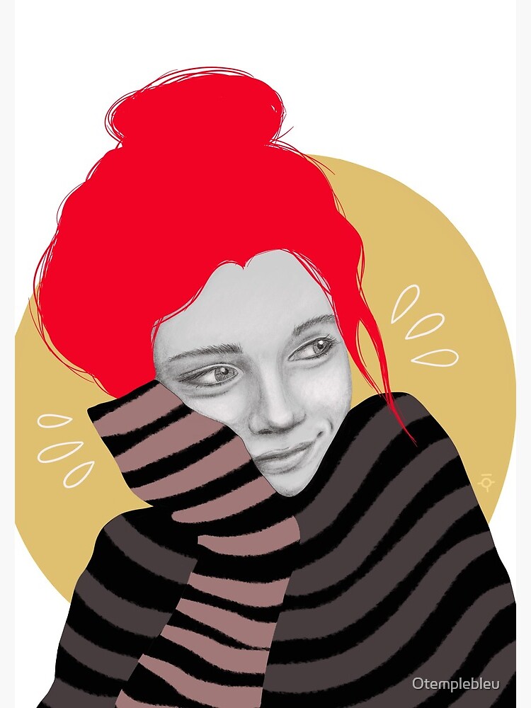 The red haired girl in love, illustration by Otemplebleu