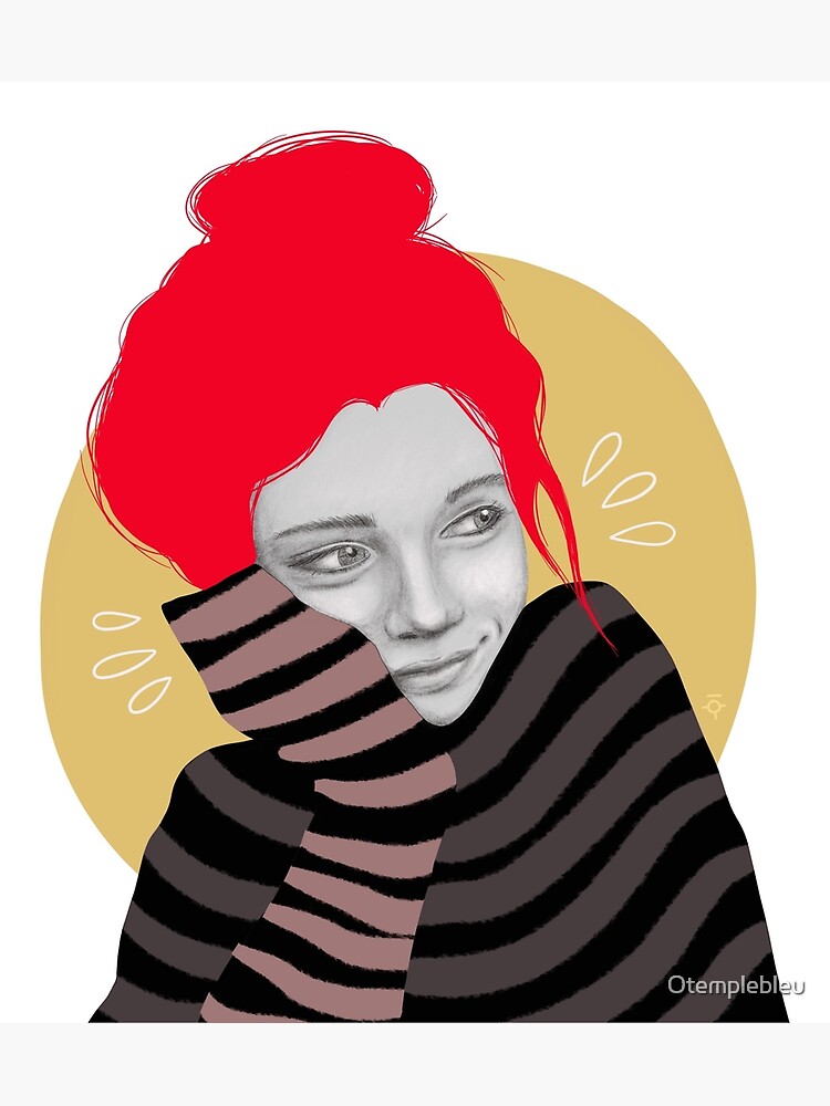 The red haired girl in love, illustration by Otemplebleu
