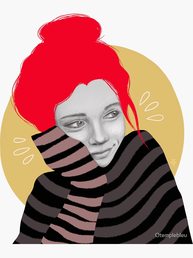 Das rothaarige Mädchen in der Liebe, Illustration von Otemplebleu