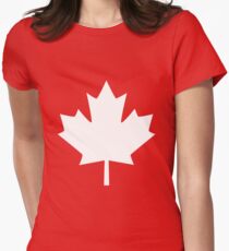 Canada Maple Leaf Flag Emblem Women's Fitted T-Shirt