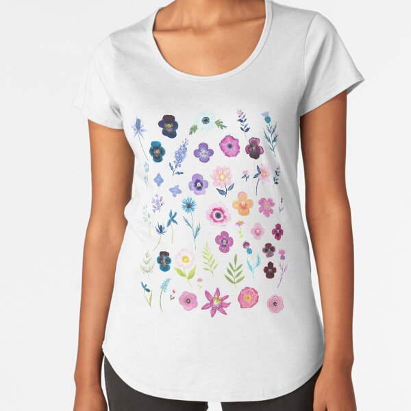 Botanischer Regenbogen Premium Rundhals-Shirt