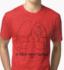 Six Litre Twin Turbo (light shirt) Tri-blend T-Shirt