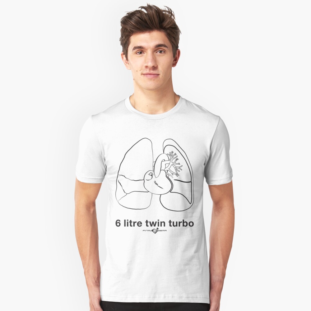 Six Litre Twin Turbo (light shirt) Slim Fit T-Shirt