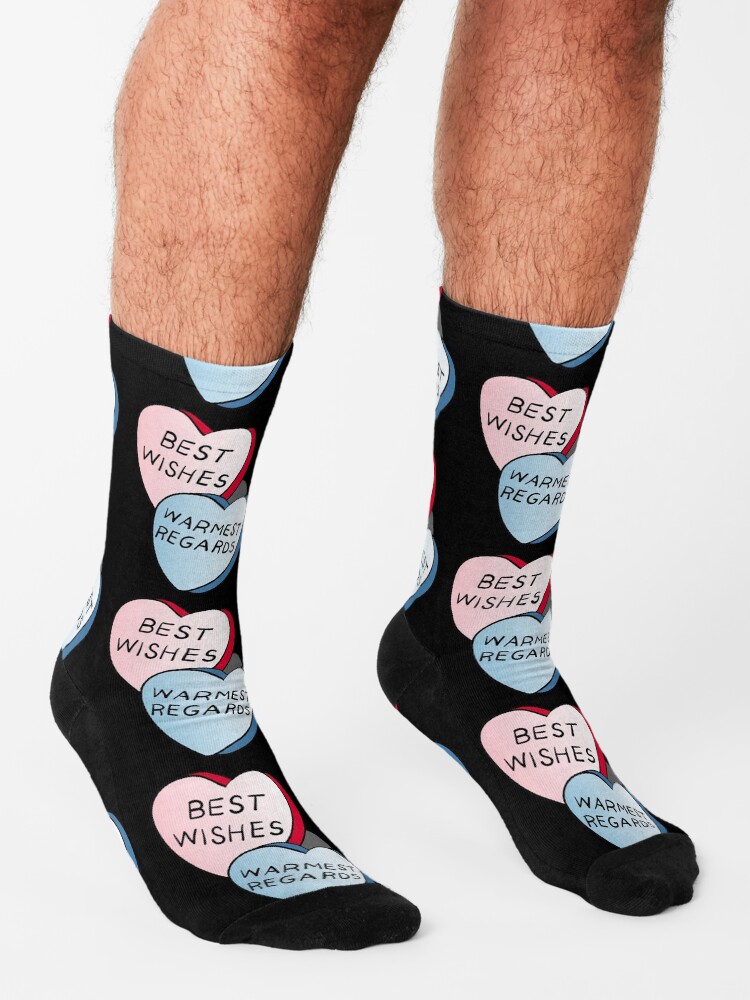 Alternate view of Best Wishes, Warmest Regards on candy. David Rose and Stevie banter awkwardly in Schitt's Creek at the Rosebud Moteel Socks