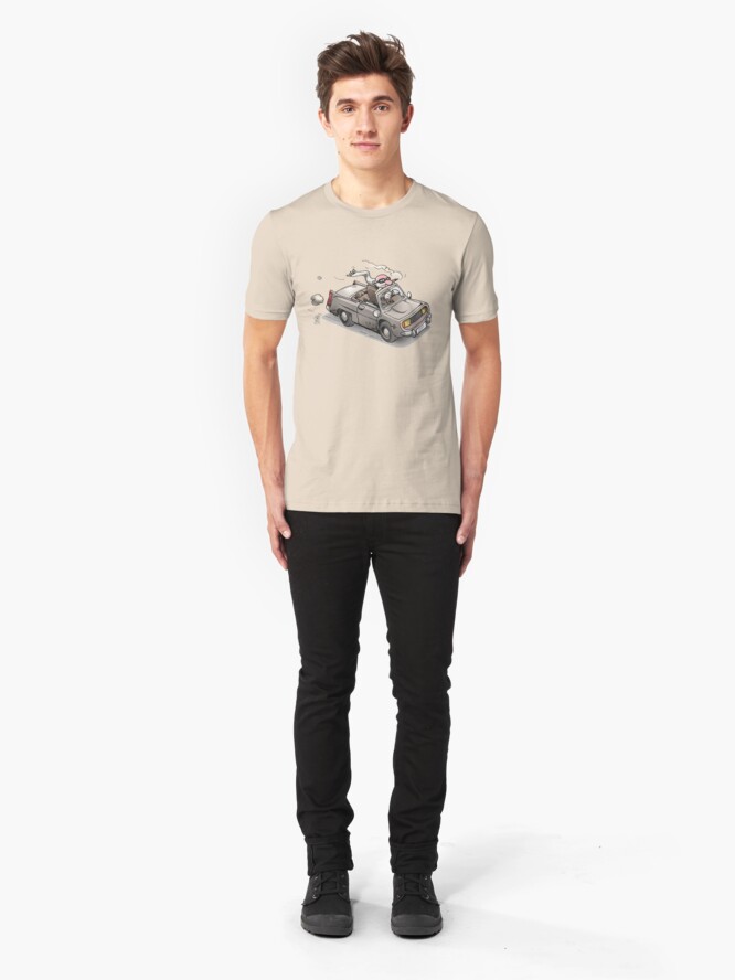 Alternate view of 1980's old car Slim Fit T-Shirt