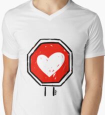 Camiseta de cuello en V Hamor Negro