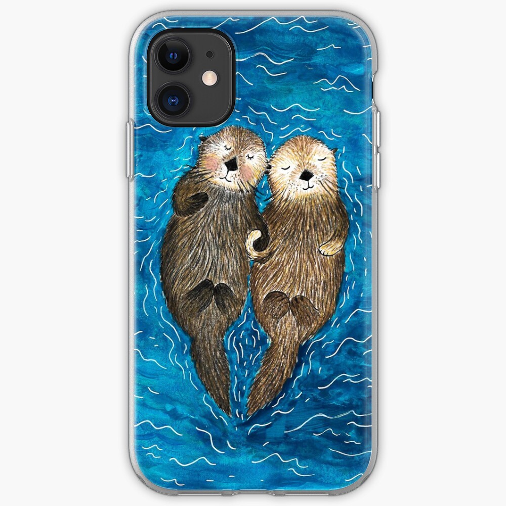 Sea Otters Holding Hands iPhone Case & Cover