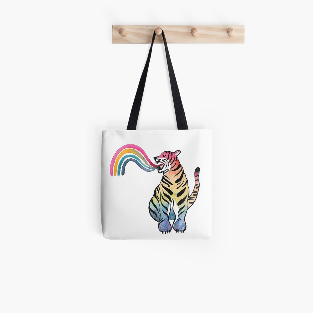 Roaring Rainbow Tiger Tote Bag