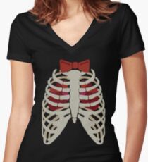 Time Lord have Two Hearts Women's Fitted V-Neck T-Shirt