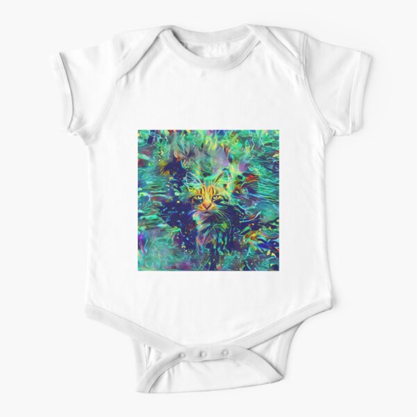 Deep Style Cat Short Sleeve Baby One-Piece