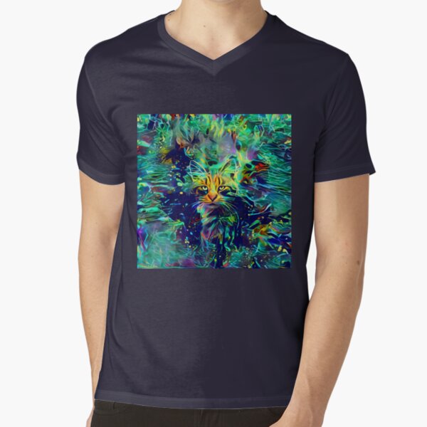 Deep Style Cat V-Neck T-Shirt