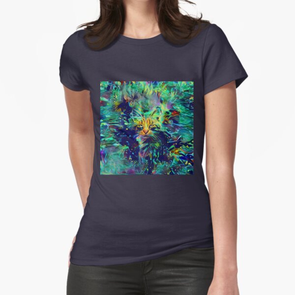 Deep Style Cat Fitted T-Shirt