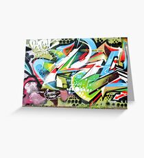 Abstract Graffiti fragment on the textured wall Greeting Card