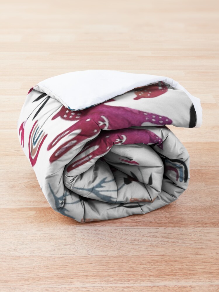 Alternate view of Rainbow Bunnies and florals Comforter