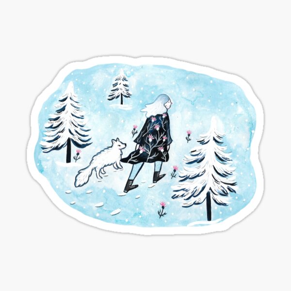 Arctic Lady und Fox Sticker