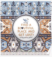Seamless colorful tribal pattern Poster