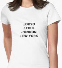 Camiseta entallada para mujer Tokyo Seoul London Newyork
