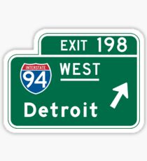 Detroit, MI Road Sign Sticker