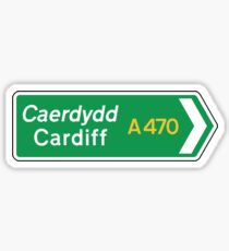 Cardiff, UK Road Sign Sticker