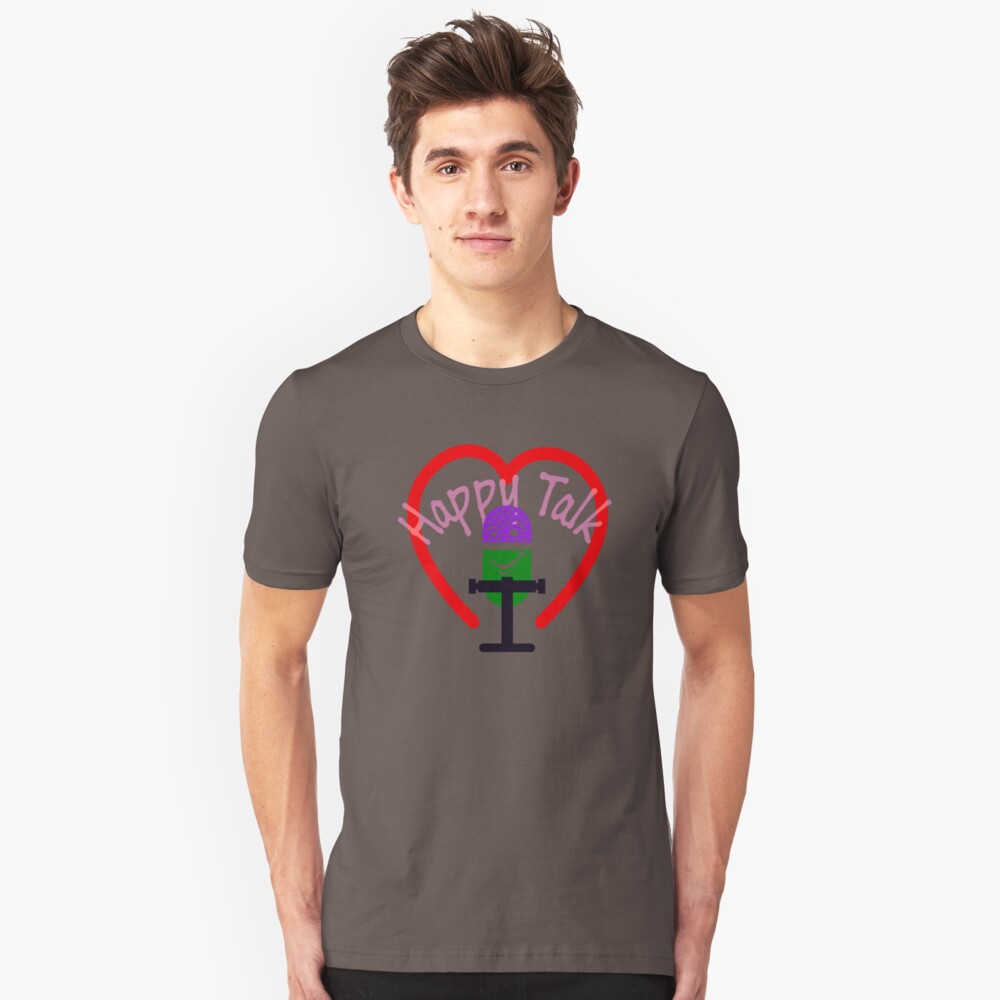 Happy Talk Microphone Heart Slim Fit T-Shirt