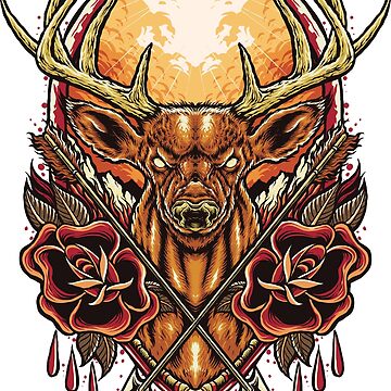 Golden Deer Tattoo T-shirt Design Graphic by doni.pacoceng · Creative  Fabrica