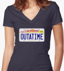 OUTATIME Women's Fitted V-Neck T-Shirt
