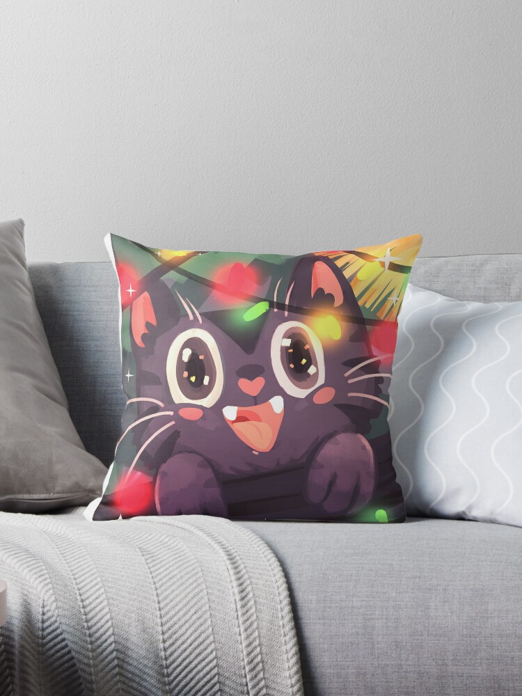 meowy christmas pillow