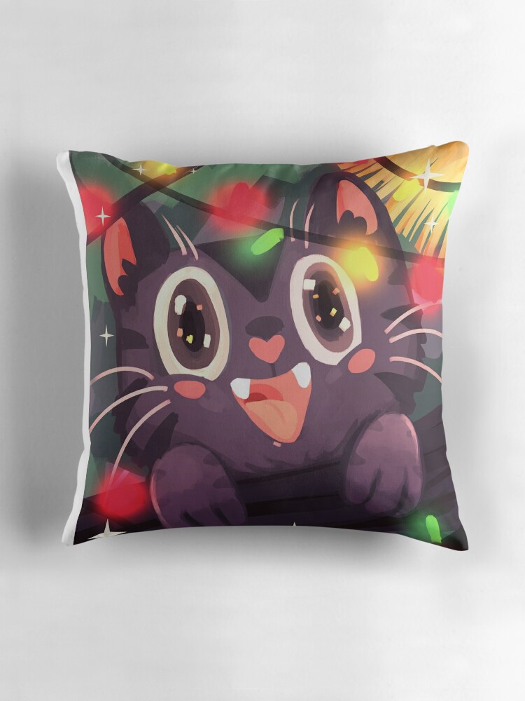 meowy christmas pillow