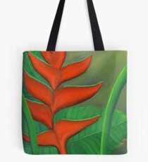 Tropical Beauty: Red and Green Heliconia Tote Bag