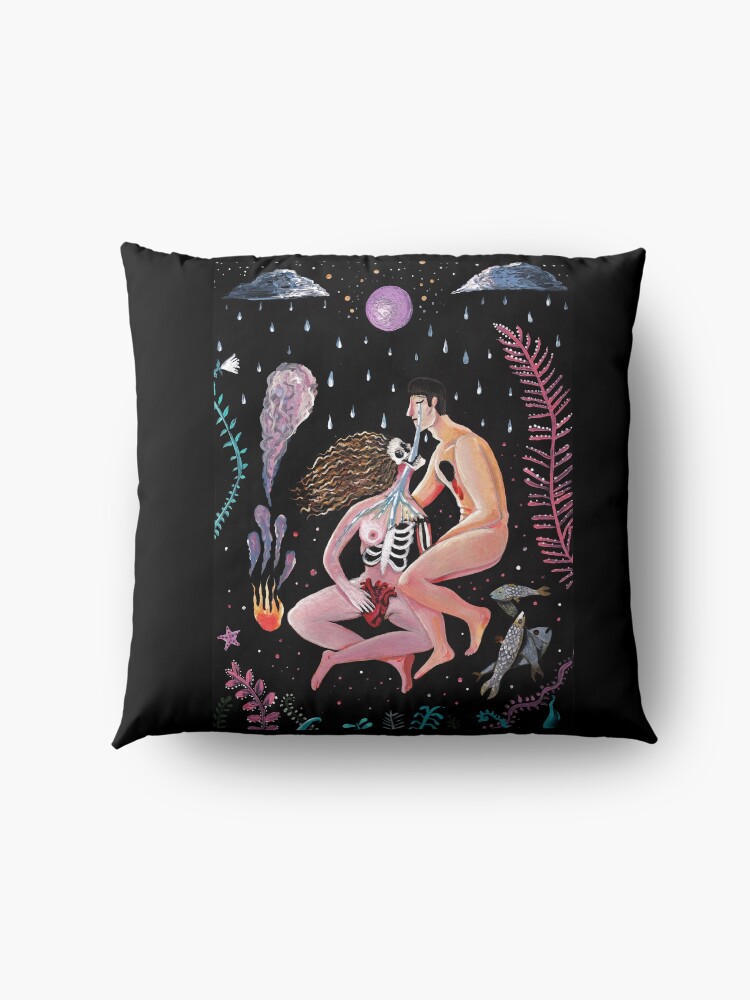 Alternate view of Skeleton Woman Floor Pillow