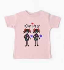 Twin girls vector art Baby Tee
