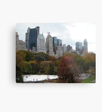 NY November Wollman Rink, Central Park, Fall Foliage Metal Print