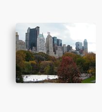 NY November Wollman Rink, Central Park, Fall Foliage Canvas Print