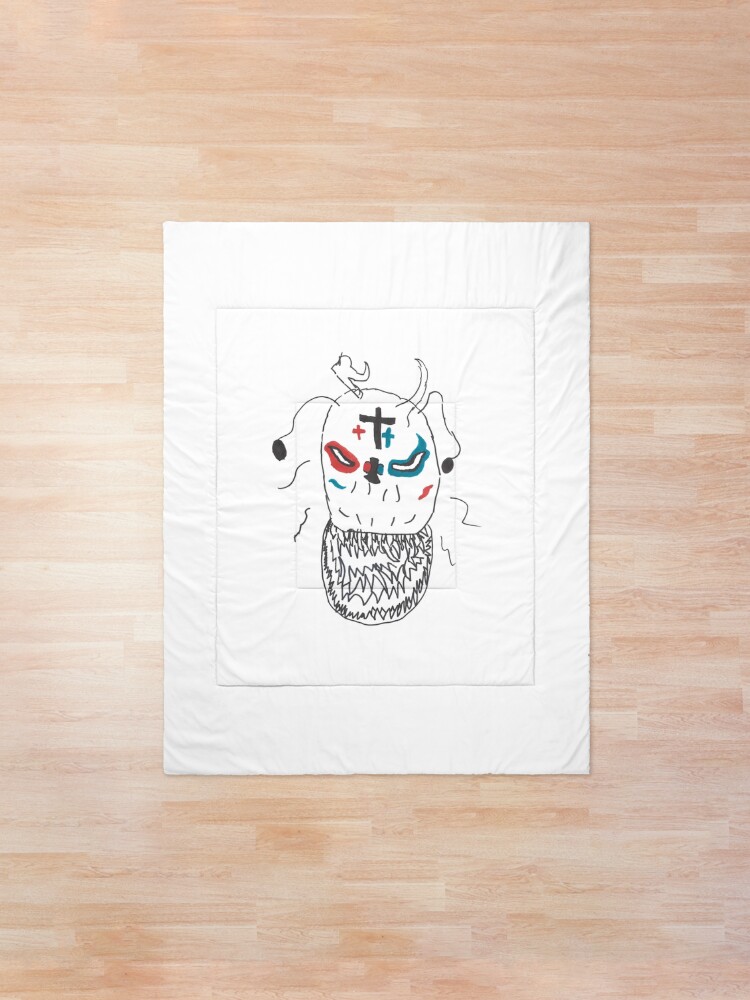 Alternate view of Minimalist Monster with Gnashing Teeth Comforter