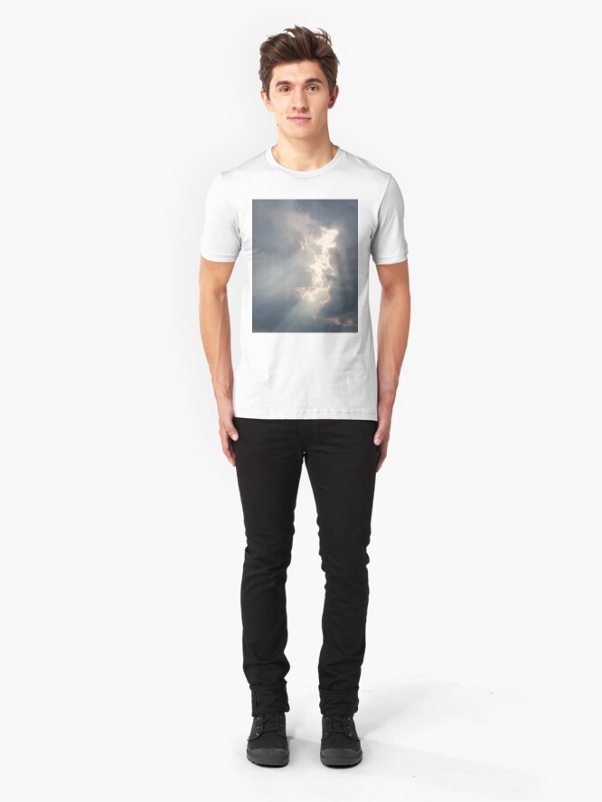 Alternate view of Sunbeam between storm clouds cloudscape Slim Fit T-Shirt
