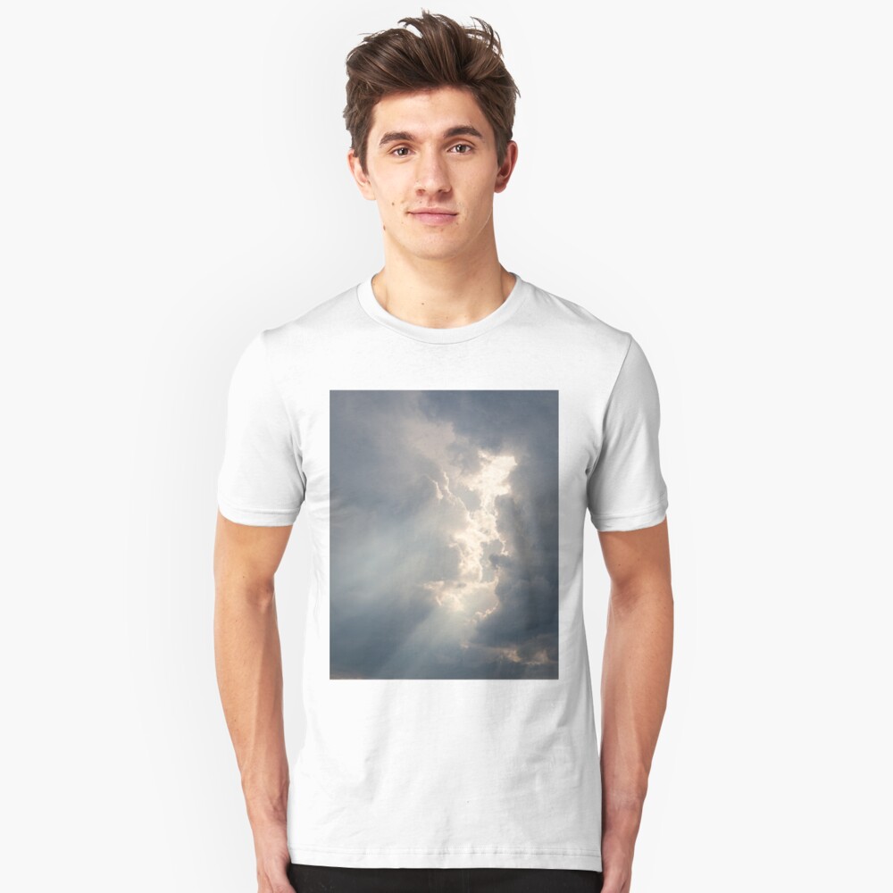 Sunbeam between storm clouds cloudscape Slim Fit T-Shirt
