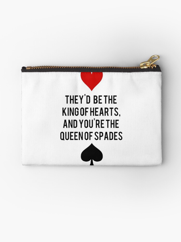 King Of Hearts And Queen Of Spades Zipper Pouch By Lyricsinbebas