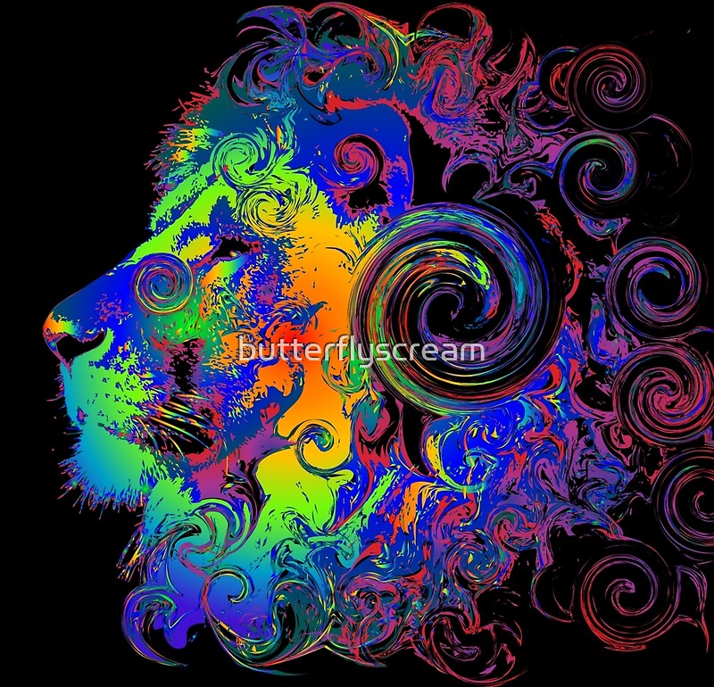 “PSYCHEDELIC LION” Canvas Prints by butterflyscream | Redbubble