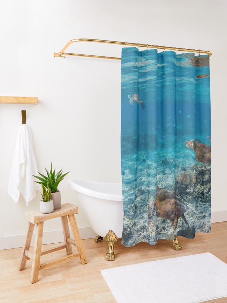 Alternate view of Turtle party Shower Curtain