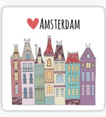 European houses in Amsterdam Sticker