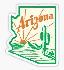 Arizona Cactus Vintage Travel Decal Sticker