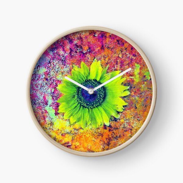 Abstract sunflower Clock