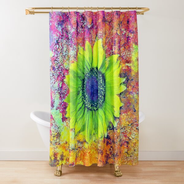 Abstract sunflower Shower Curtain