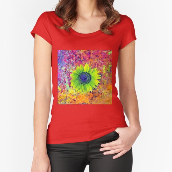 Abstract sunflower Fitted Scoop T-Shirt