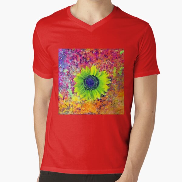 Abstract sunflower V-Neck T-Shirt