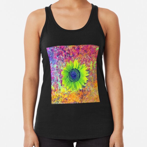 Abstract sunflower Racerback Tank Top